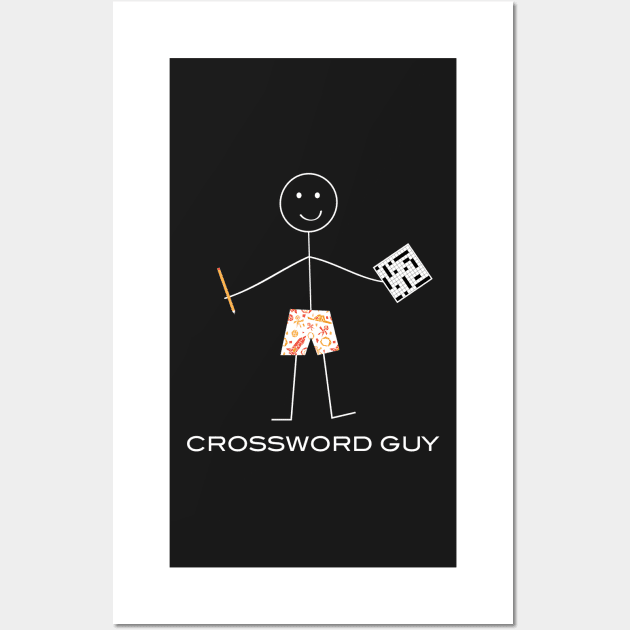 Funny Mens Crossword Puzzle Guy Wall Art by whyitsme